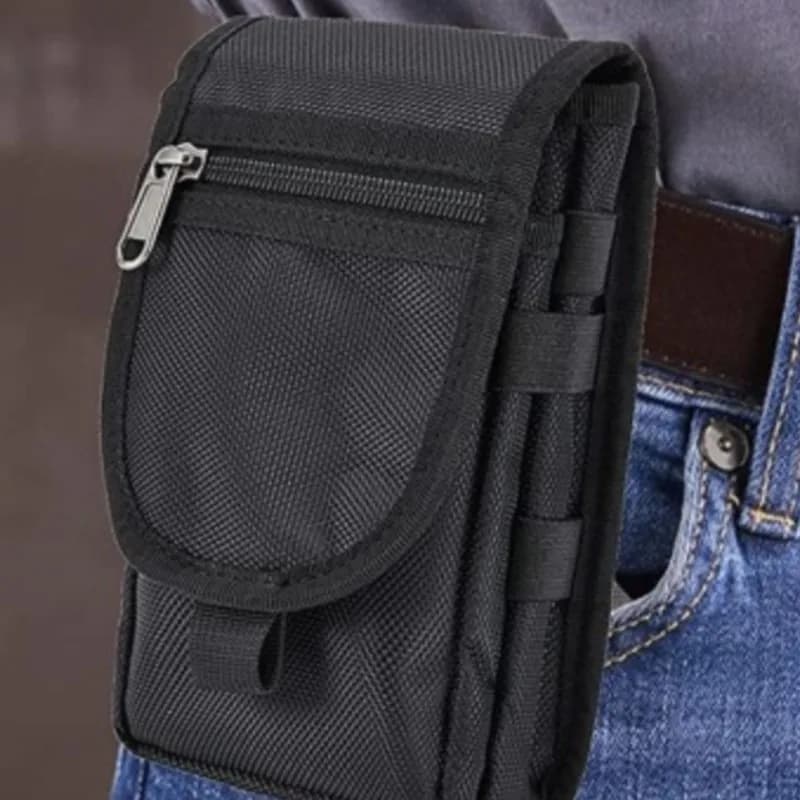 1PC Vertical Oxford Cell Phone Belt Clip Holster Pouch Bag Wallet Card Holder Case Cover Multi-layer Waist Bag for Men
