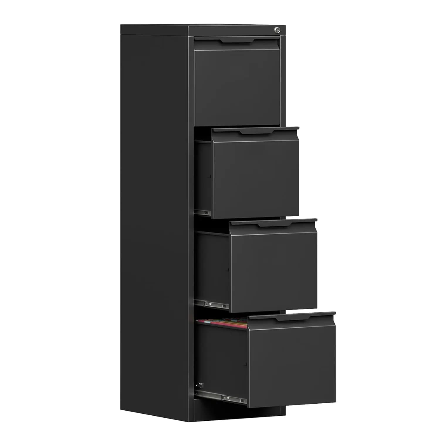 4-Drawer Locking Metal File Cabinet 17.8" Deep Vertical Office Storage for Letter/A4/Legal Folders, Easy Assembly, Customized