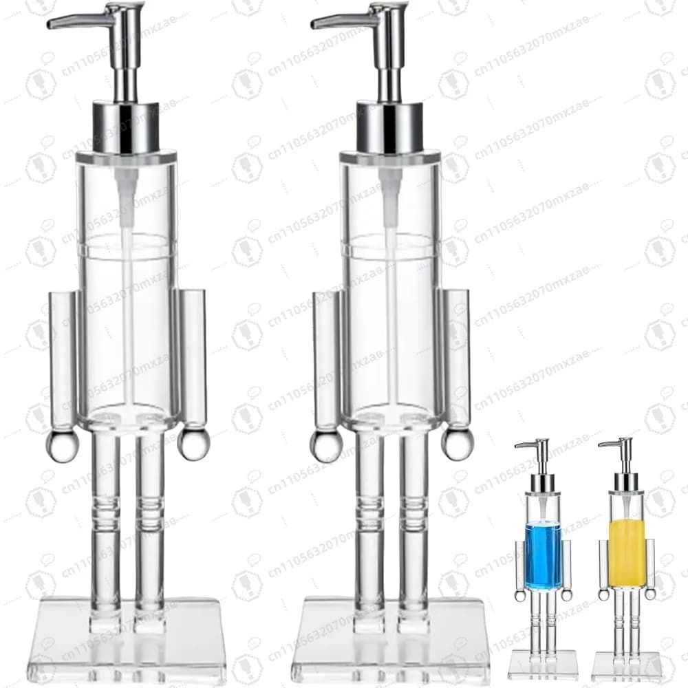 Dispenser di sapone Schiaccianoci, dispenser di sapone acrilico, pompa contenitore ricaricabile per bagno, cucina, casa, regali di Natale (2 pezzi)