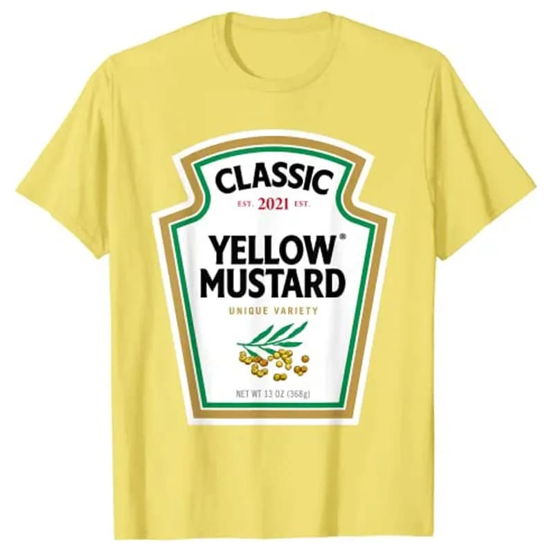 Abbigliamento estetico senape gialla abbigliamento Ketchup fai da te condimenti coppie gruppo Costume di Halloween t-shirt harajuku magliette grafiche