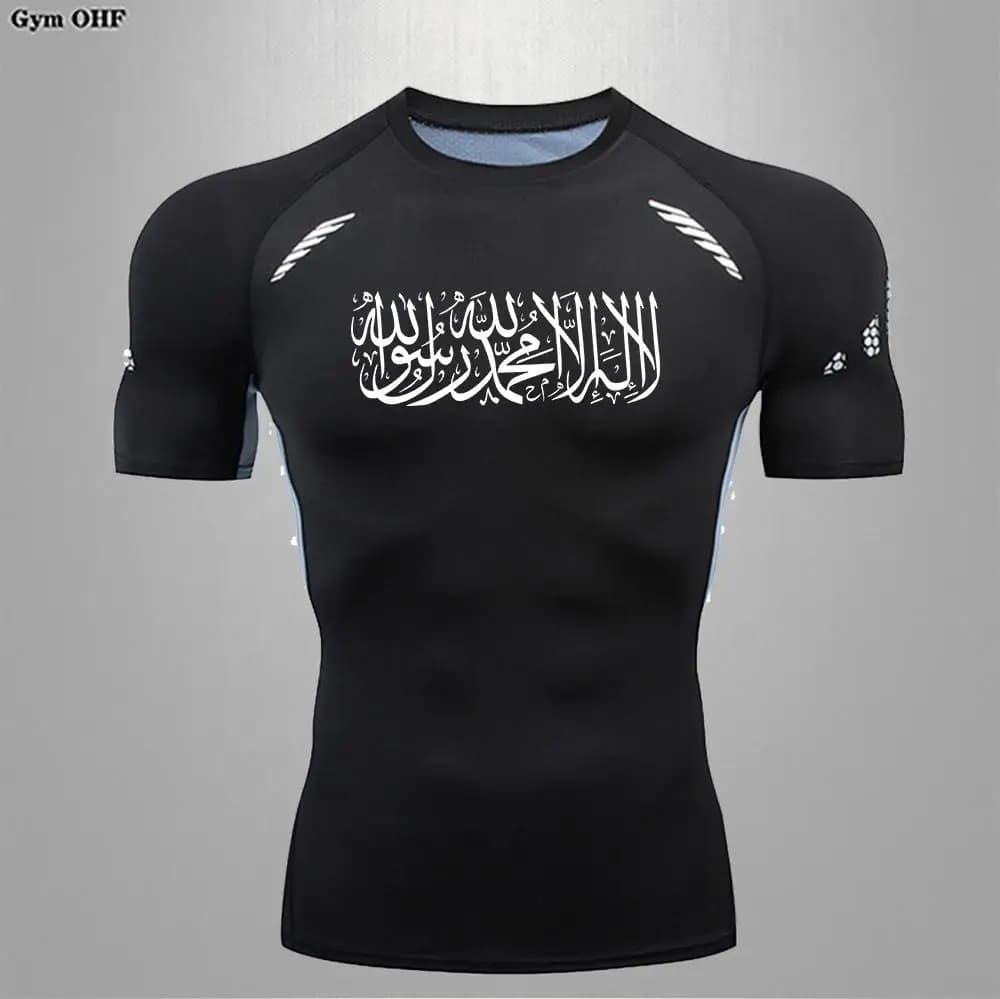 Rashguard T-shirt da corsa per allenamento all'aperto da uomo Tennis Muay Thai Palestra Jogging T-shirt da corsa Intimo Palestra Pista completa