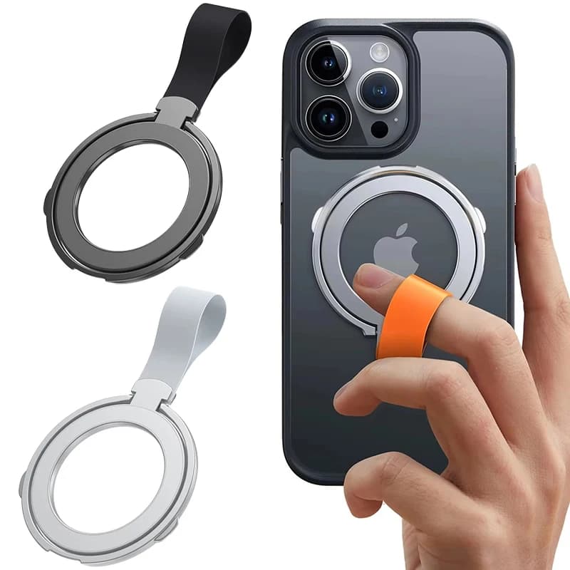 Supporto per anello per telefono cellulare Supporto per dito Gomma di rotazione Cavalletto in lega di alluminio per Apple Magsafe IPhone 16 15 14 13 Series