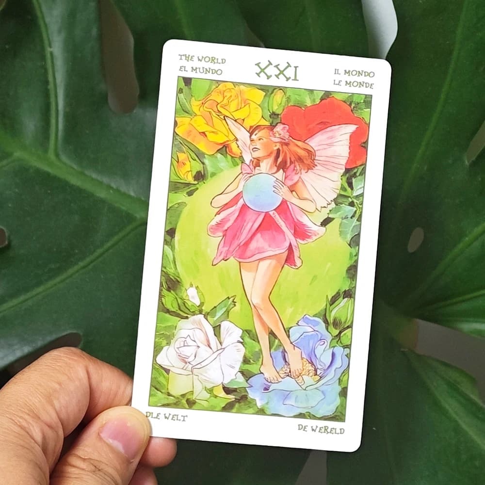 78 carte dei tarocchi delicate e adorabili stampate su cartoncino doppio in rilievo da 350 g/m2 12 * 7 cm Mazzo dei tarocchi dello spirito dei fiori