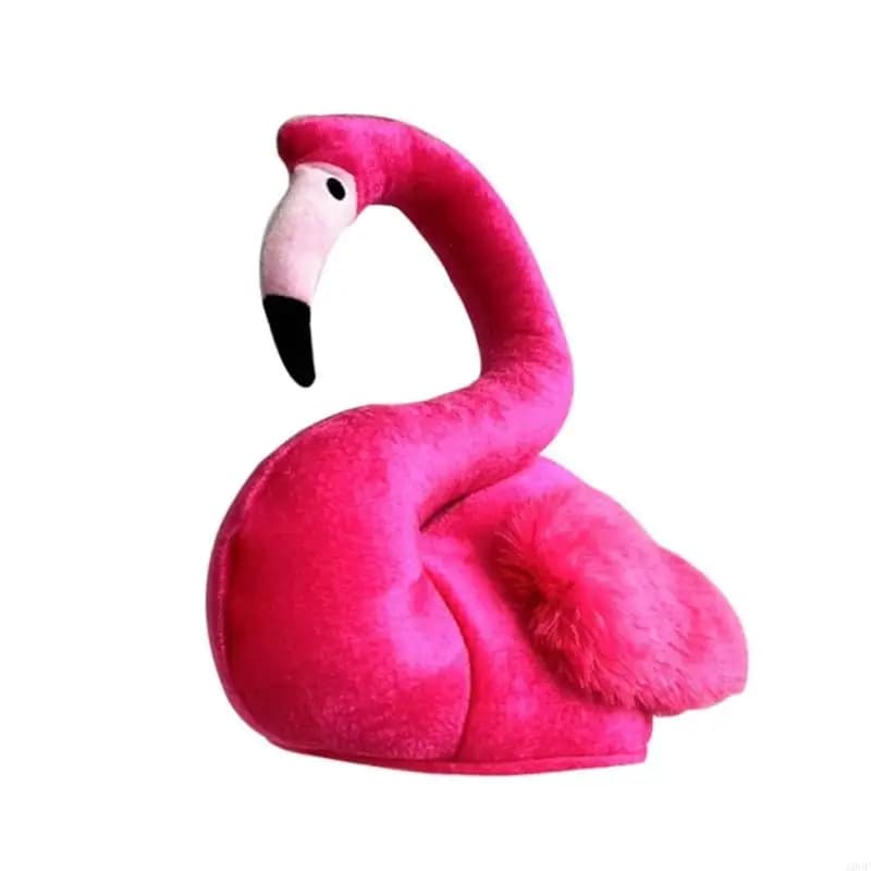 Cappello da fenicottero in peluche Berretto morbido per feste a tema Cosplay Puntelli per foto Cappelli per costumi elastici