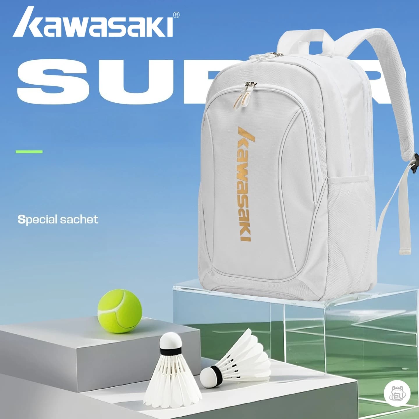 Badminton Kawasaki Bag Tennis Racket Bag Backpack with dry and wet separation with shoe pocket Large travel shoulder bag for outdoors