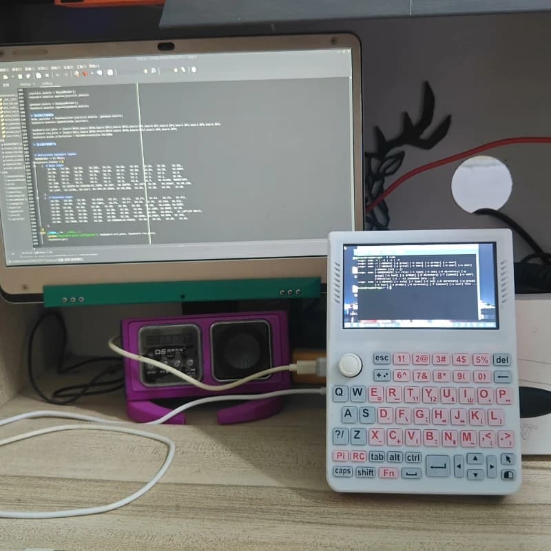 Raspberry Pi 3/3b+/4b handheld computer Full keyboard Customized retro handheld equip computer High definition touch screen DIY