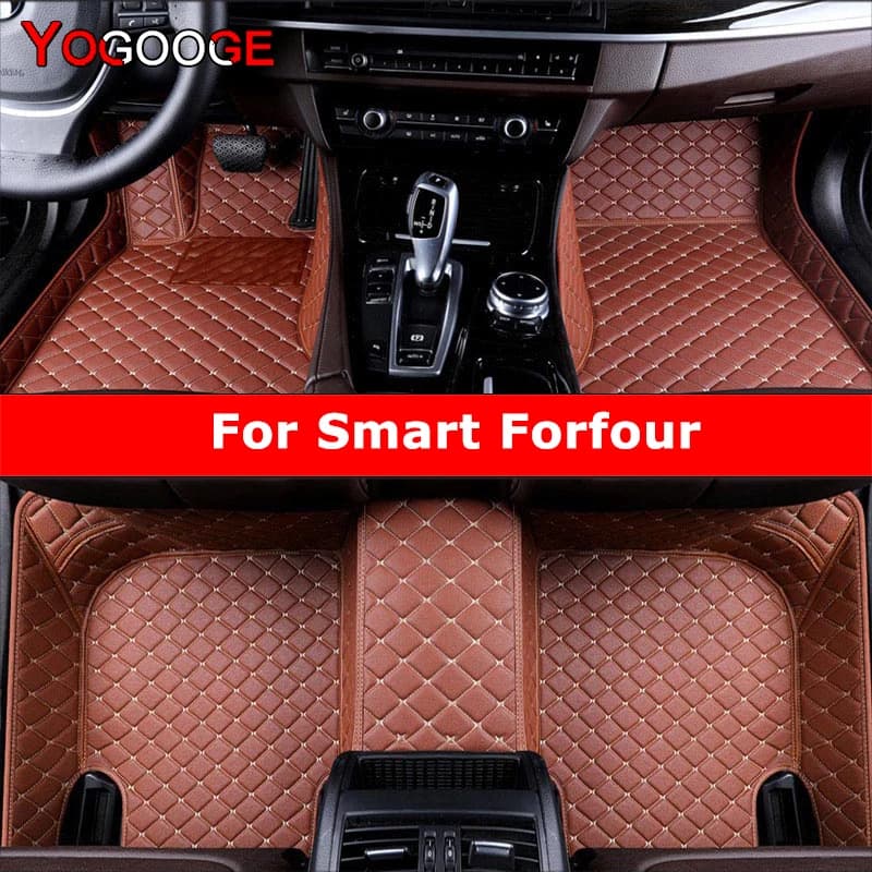 Tappetini per auto personalizzati YOGOOGE per accessori per auto Smart Forfour