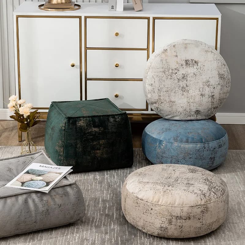 Nordic Style Meditation Cushion Cover Velvet Fabric Tatami Unstuffed Futon Bay Window Homestay Ottoman Lazy Pouf Without Filling