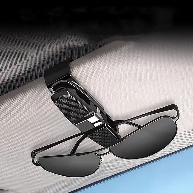 Scatola per occhiali per visiera parasole universale per auto, occhiali da sole, clip per biglietti, supporto per penna, custodia per occhiali, accessori per auto