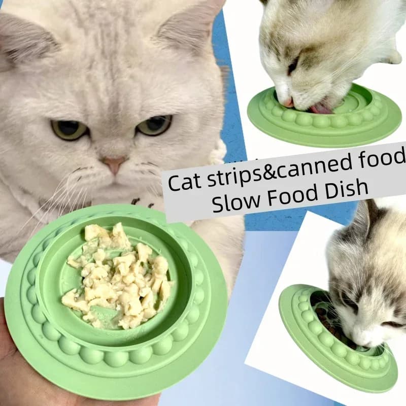 Tappetino per mangiatoia lenta per gatti Ciotola per mangiatoia lenta Ciotola per alimenti liquidi per animali domestici Piatto per dolcetti per gatti Piatto per mangiare antisoffocamento Ciotola per cibo per cani per gatti antiscivolo