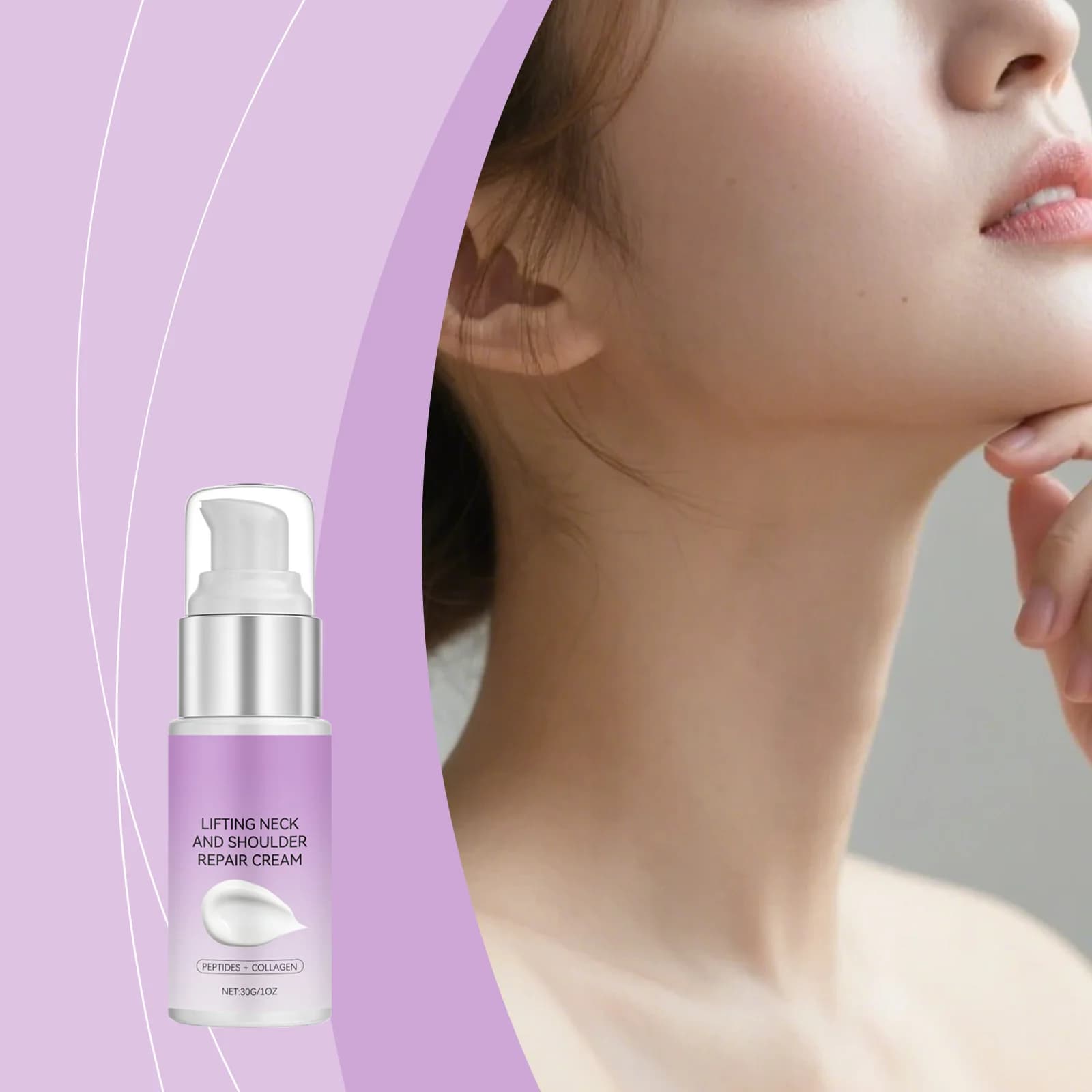 Crema Idratante per il Collo all'Aloe, Idratazione Intensa, Nutrimento Profondo, Rassodante, Effetto Lifting, Assorbimento Rapido, Non Unta