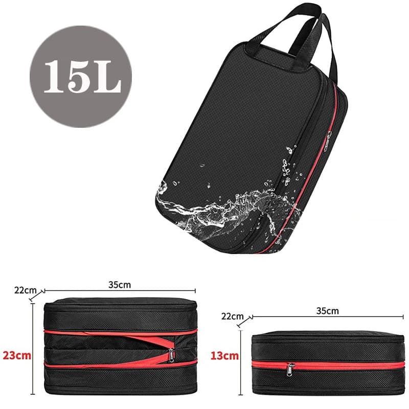 Cubi da imballaggio a compressione da viaggio sacchetto portatile a doppio strato con cerniera borse portaoggetti impermeabili per abbigliamento scarpe valigie borsa