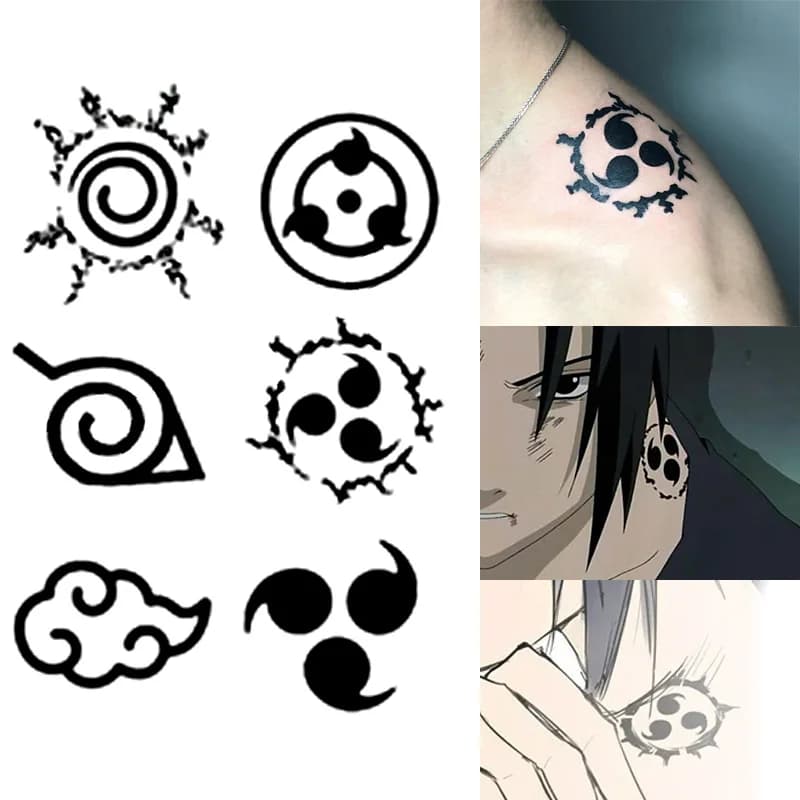 Anime Naruto Tattoo Stickers Toys Curse of Heaven Cartoons Logo Cosplay Props Waterproof Temporary Tattoo Stickers Toys Gifts