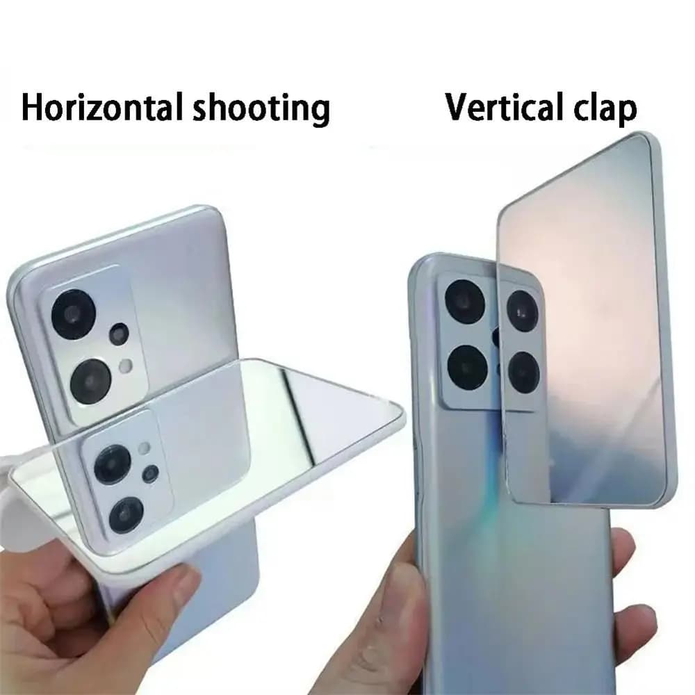 Specchio per fotocamera per smartphone verticale orizzontale Specchio del cielo Riflessione Riprese per telefono cellulare Clip per riflessione Riflettore per selfie