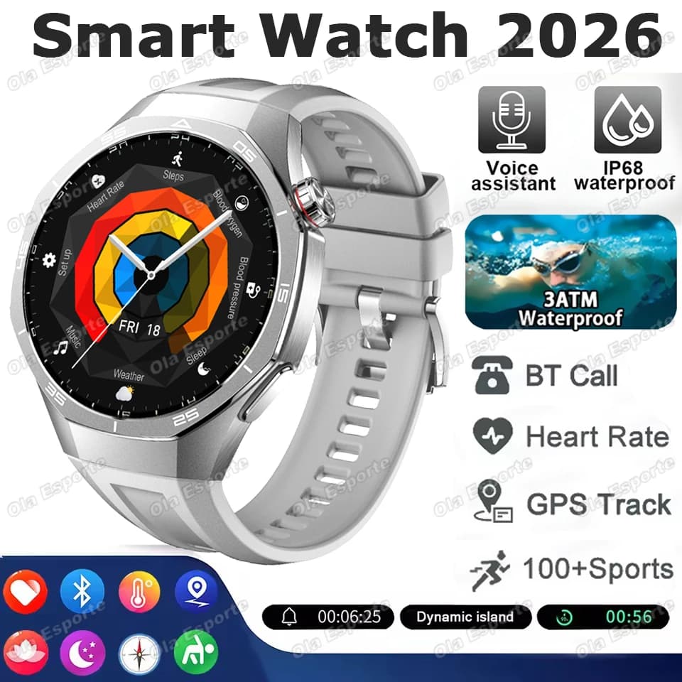 Smartwatch Militare per Esterni con Chiamate Bluetooth, Monitoraggio Frequenza Cardiaca e Sonno, Assistente Vocale, Braccialetto Sportivo Intelligente HW12