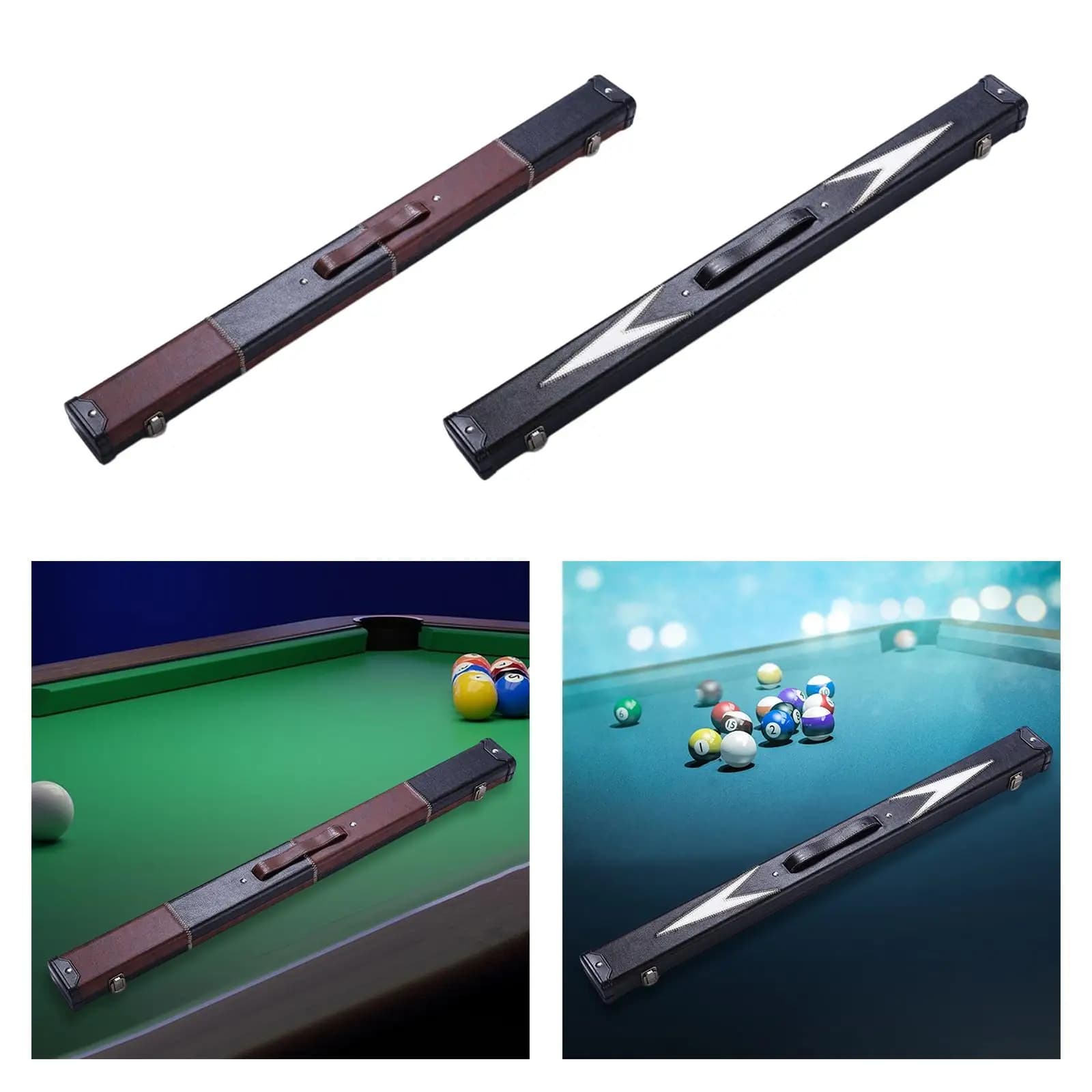 Billiards Pool for 1/2 Snooker Velvet Interior Organizer PU Leather