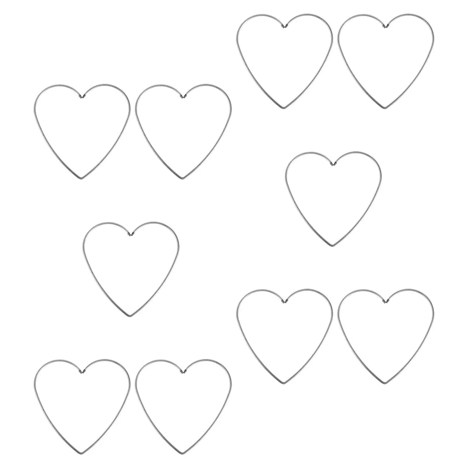 Metal Floral Hoop Wreath Rings 10Pcs 20cm Heart Shaped Sturdy Wire Frames for Door Decor Dream Catcher Crafts