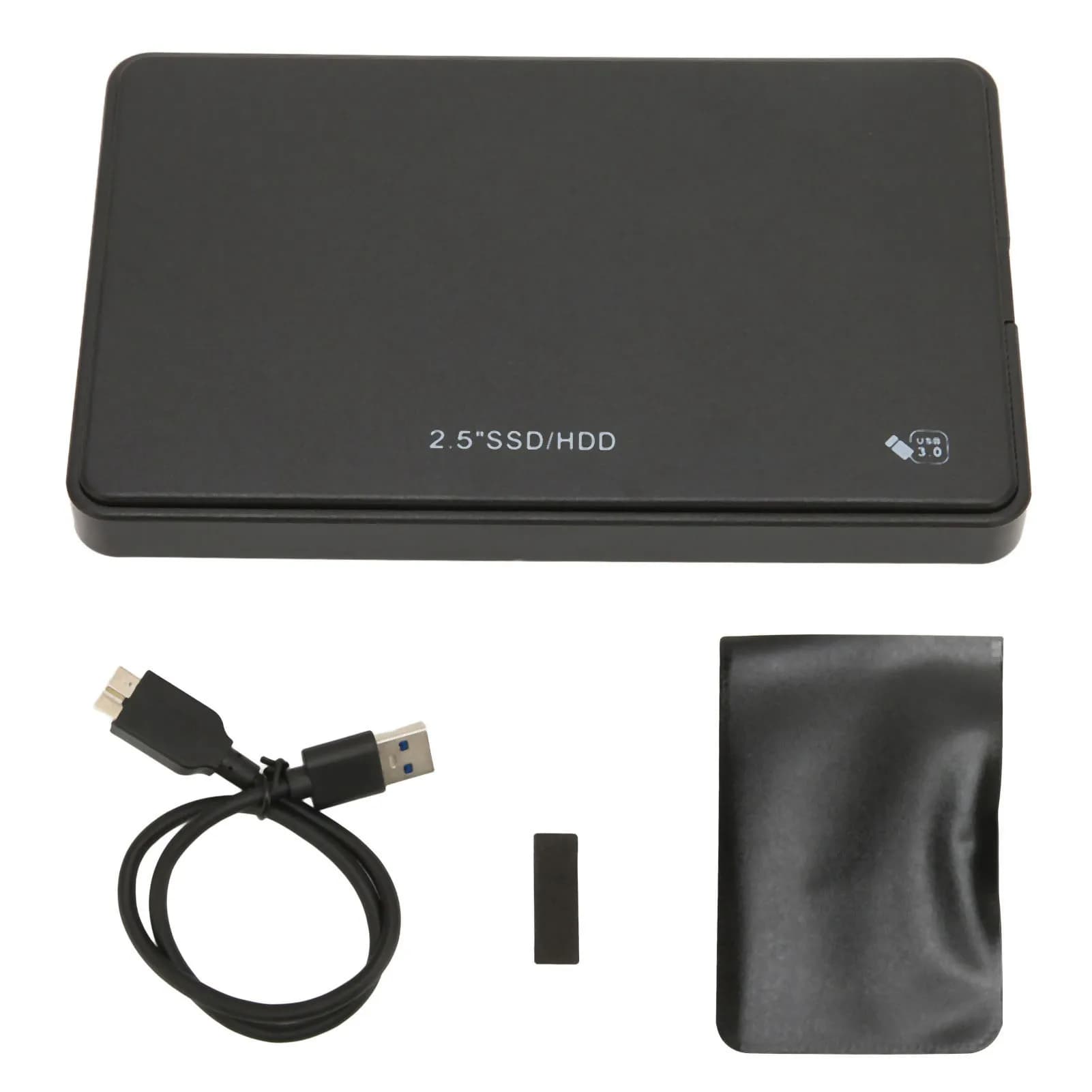 Enclosure per HDD/SSD da 2,5 Pollici Nero USB3.0, Custodia Esterna per Disco Rigido Meccanico SATA (Disco Non Incluso)