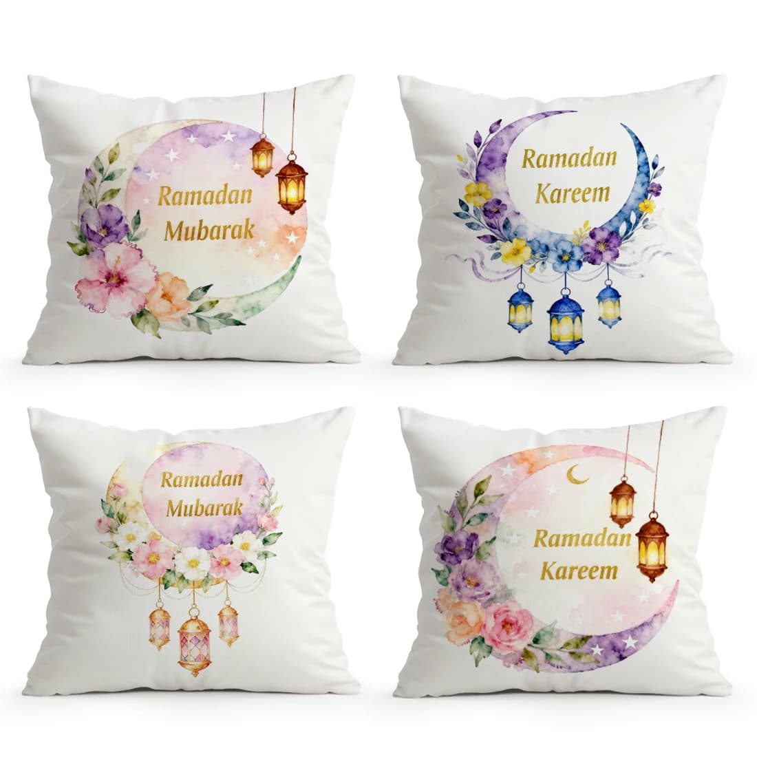 Ramadan Floral Moon Pillow for home car sofa