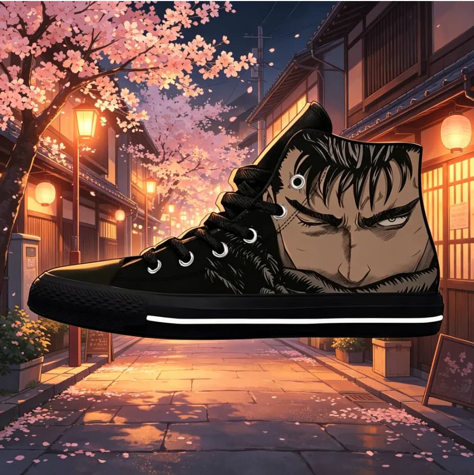 Berserk Guts Sneakers alte per tutte le stagioni con stampa fantasia personalizzata, suola flessibile, scarpe da esterno unisex
