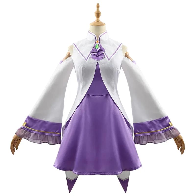 Emilia Lolita Abito completo di fidanzamento Cocar Cosplay Anime Emiria Re Vita in un mondo diverso da Zero Parrucca per costumi