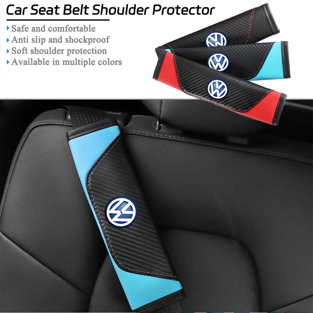 Car Seat Belt Covers Shoulder Pad Accessories For Volkswagen Polo Golf Tcross Scirocco T4 Sharan Touran Passat B8 Tiguan Touareg