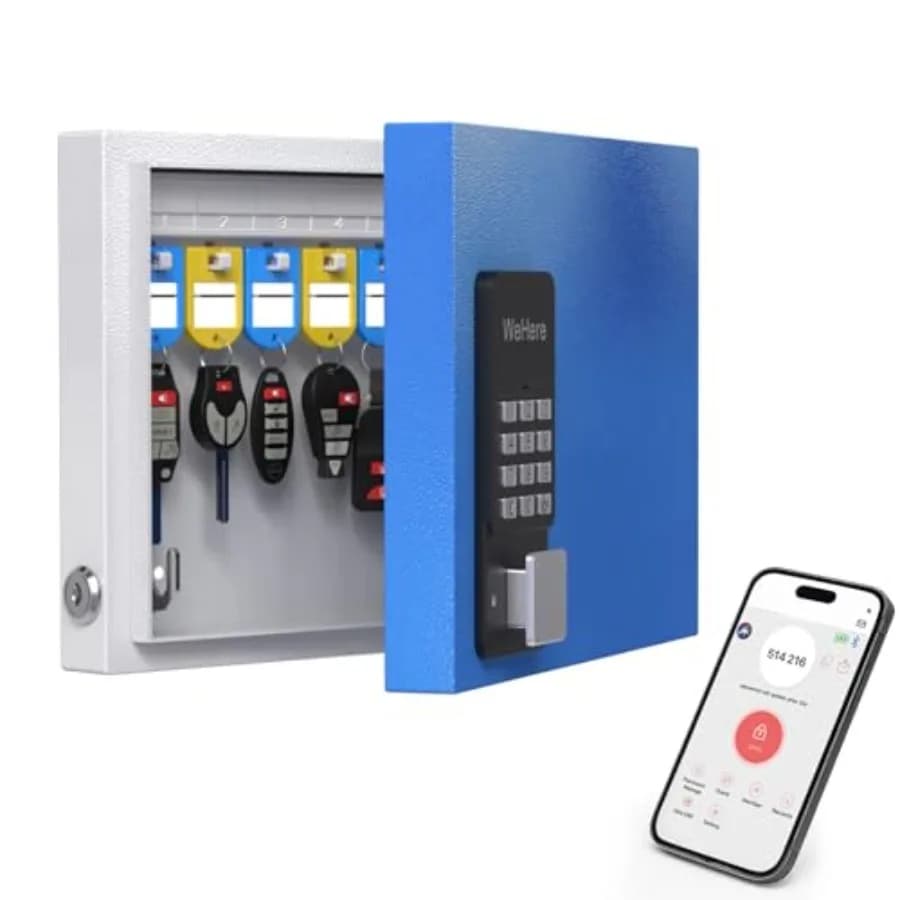 Cassetta Portachiavi a 6 Scomparti da Parete con App, Tastiera, Bluetooth e Sblocco WiFi (Disponibile Separatamente) - Organizzatore di Chiavi per Casa/Ufficio