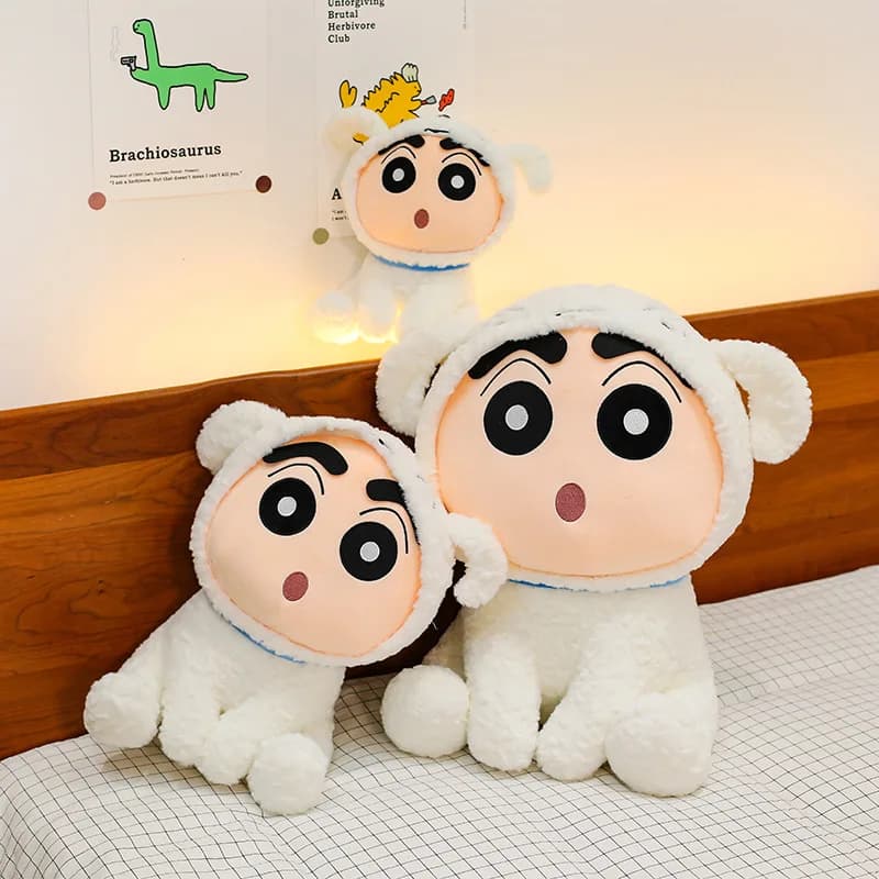 Crayon Shin-Chan Cosplay Noob Dog 36-60cm Plush Toys Fluffy Stuffed Doll PP Cotton Sleeping Pillow Kids Gifts Claw Machine Prize