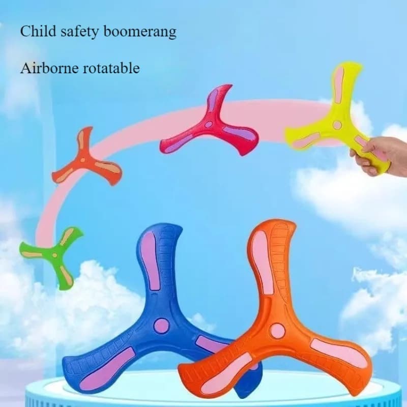 Bambini Boomerang Morbido Croce a tre foglie Giocattolo interattivo da esterno per bambini adulti Educazione precoce Puzzle Regalo di decompressione