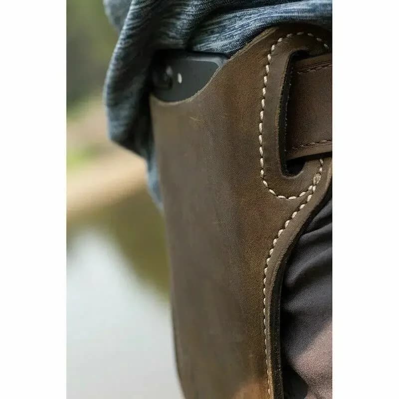1 Pezzo Marsupio in Pelle da Uomo per Telefono, Custodia a Sacchetto con Passante per Cintura, Portafoglio per Cellulare, per Viaggi, Campeggio, Corsa, Borsa Porta Telefono da Esterno