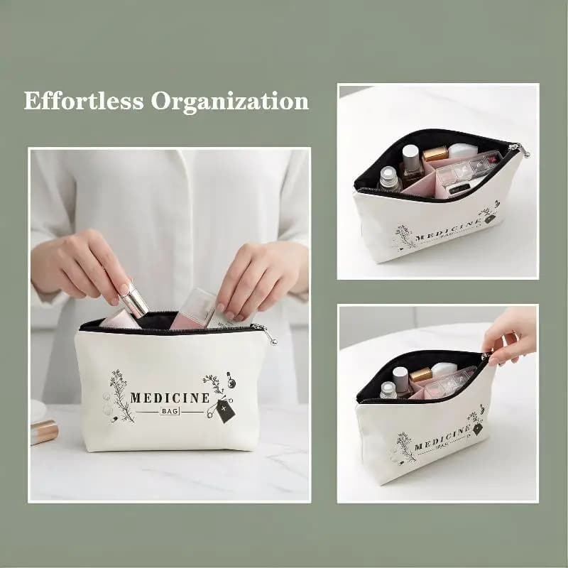 Borsa per medicinali da viaggio con 2 strati, kit di pronto soccorso portatile, organizer carino per sport, escursioni e uso familiare