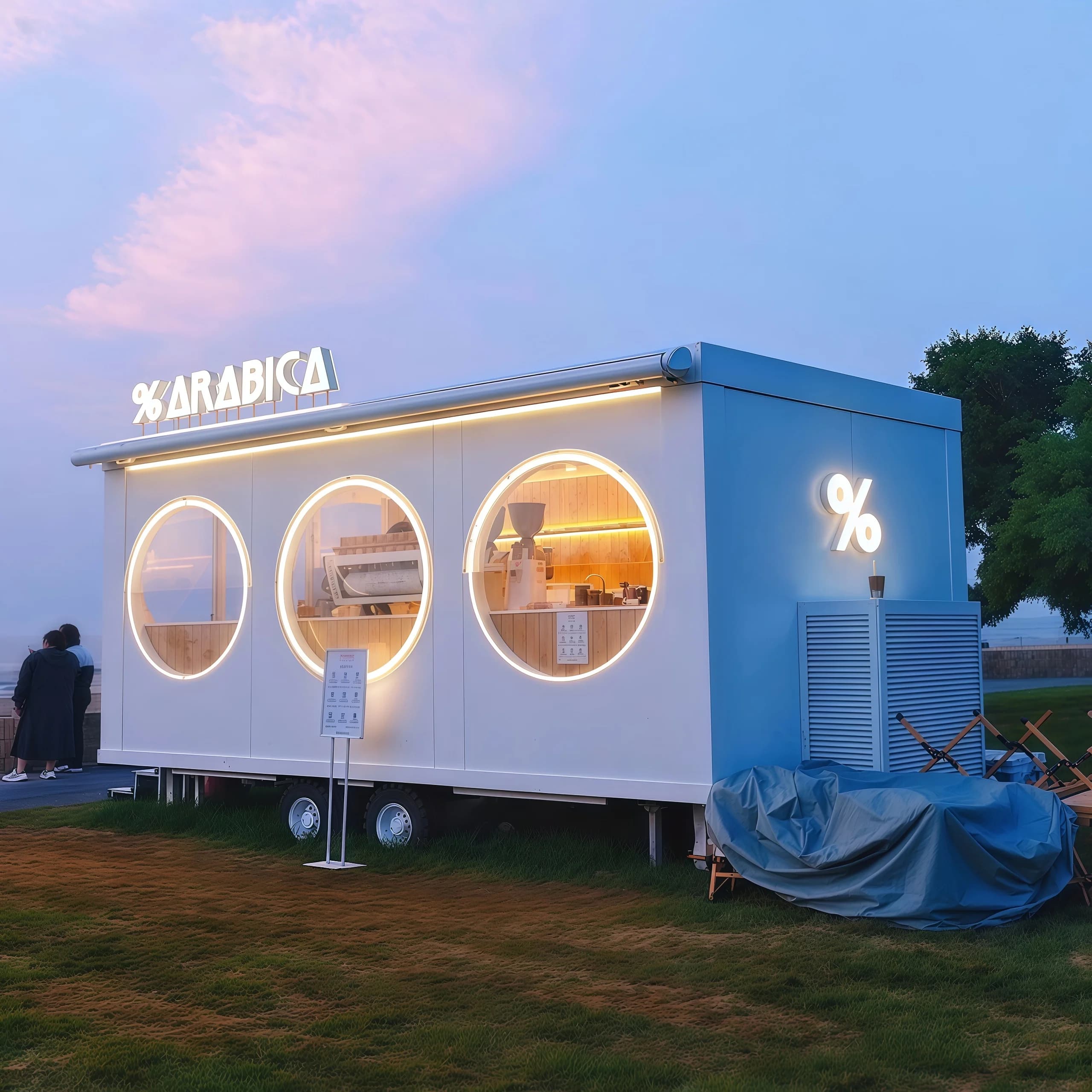 Carrello per rimorchio per camion per alimenti da cucina portatile per esterni Carrello mobile per snack Bar Camion per gelato Tenda per roulotte - Ideale per il campeggio e il catering