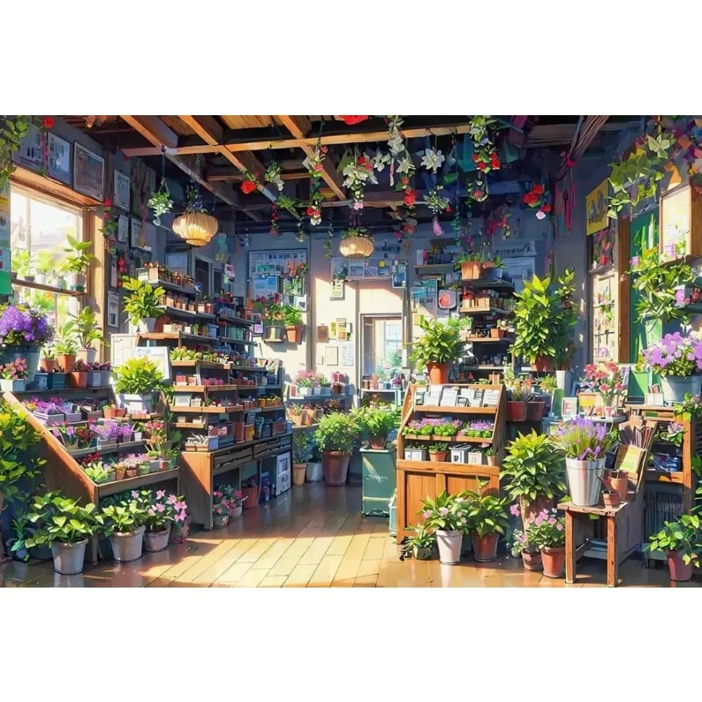 500/1000/1200/2000PCS Puzzles Beautiful Flower Shop Jigsaw Leisure and Relaxation DIY Modern Home Wall Decor Educational Gift