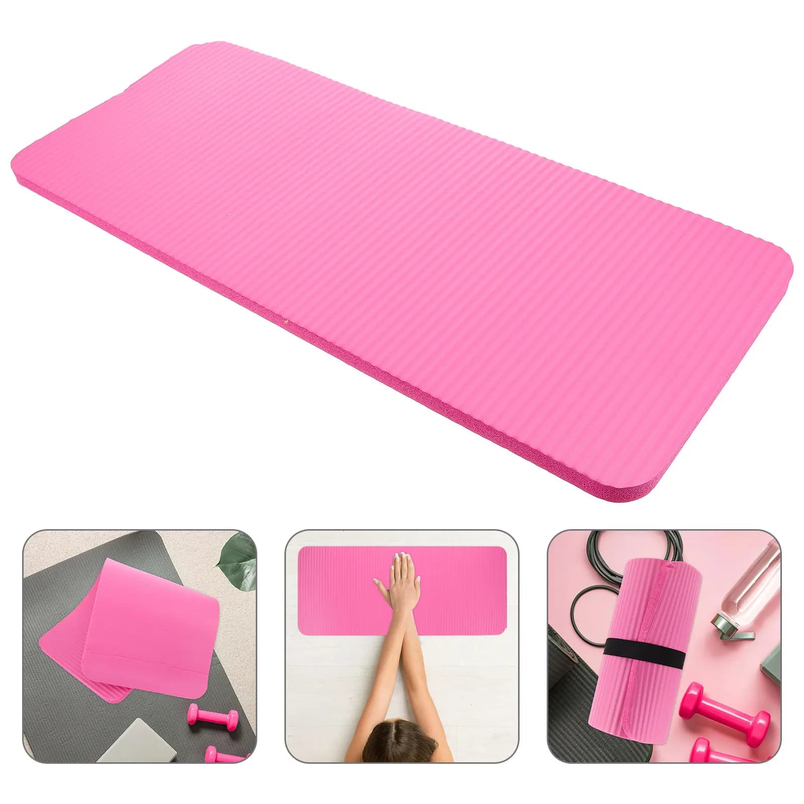Tappetino Yoga NBR per Principianti, Tappetino per Ruota Addominale, Cuscino Gomito Antiscivolo, Tappetino per Esercizi Core, Fitness Domestico, Pilates