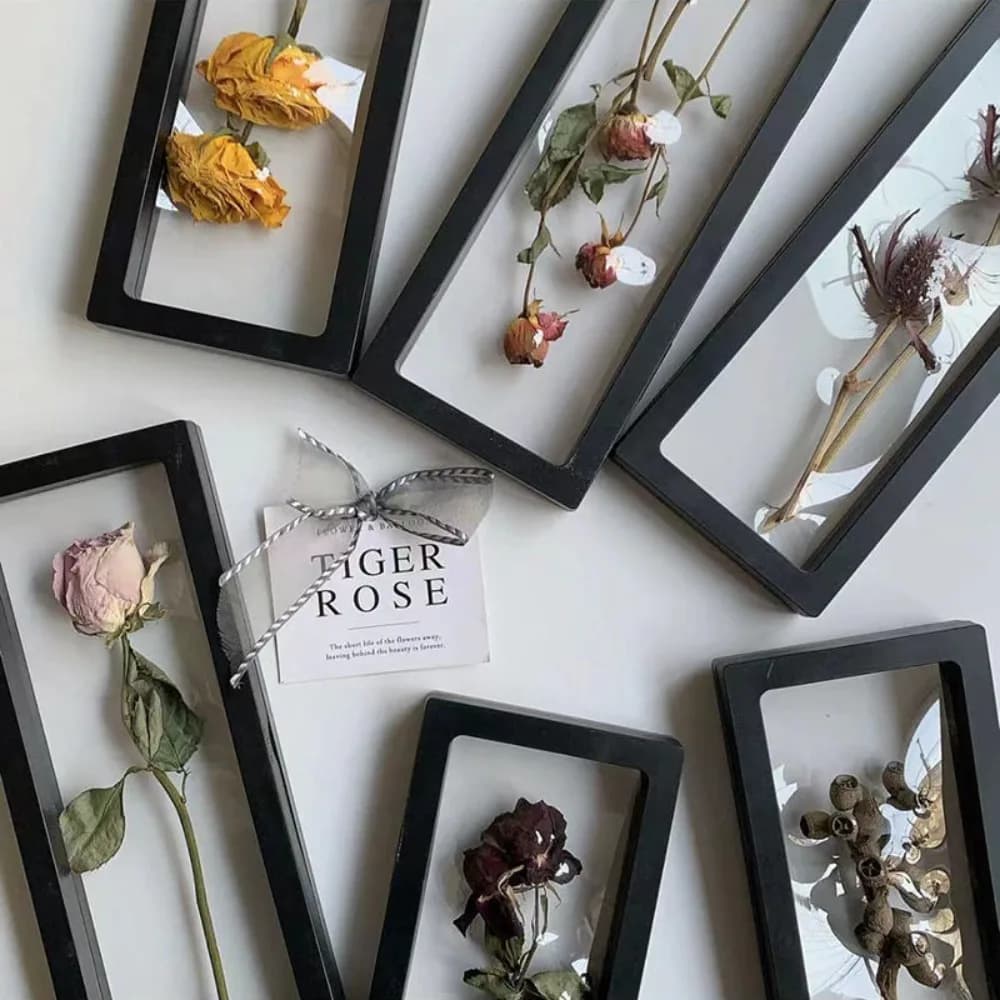 Dried Flower Frame Storage Box Transparent Dried Flower Display Picture Frame Bracelet Jewelry Storage Case Home Wall Decoration