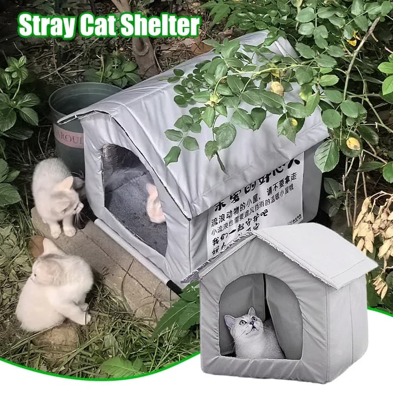 Cuccia per Cani e Gatti Impermeabile da Esterno, Calda per l'Inverno, Cuccia Pieghevole Lavabile per Cani di Piccola Taglia e Cuccioli