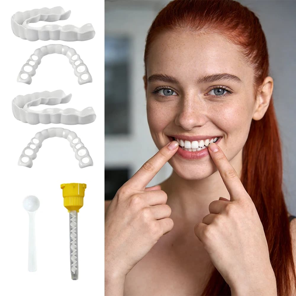 Nuove Faccette Dentali Riutilizzabili Sbiancanti per un Sorriso Istantaneo, Bianco Naturale Opaco Senza Riflessi per Uso Quotidiano H2931
