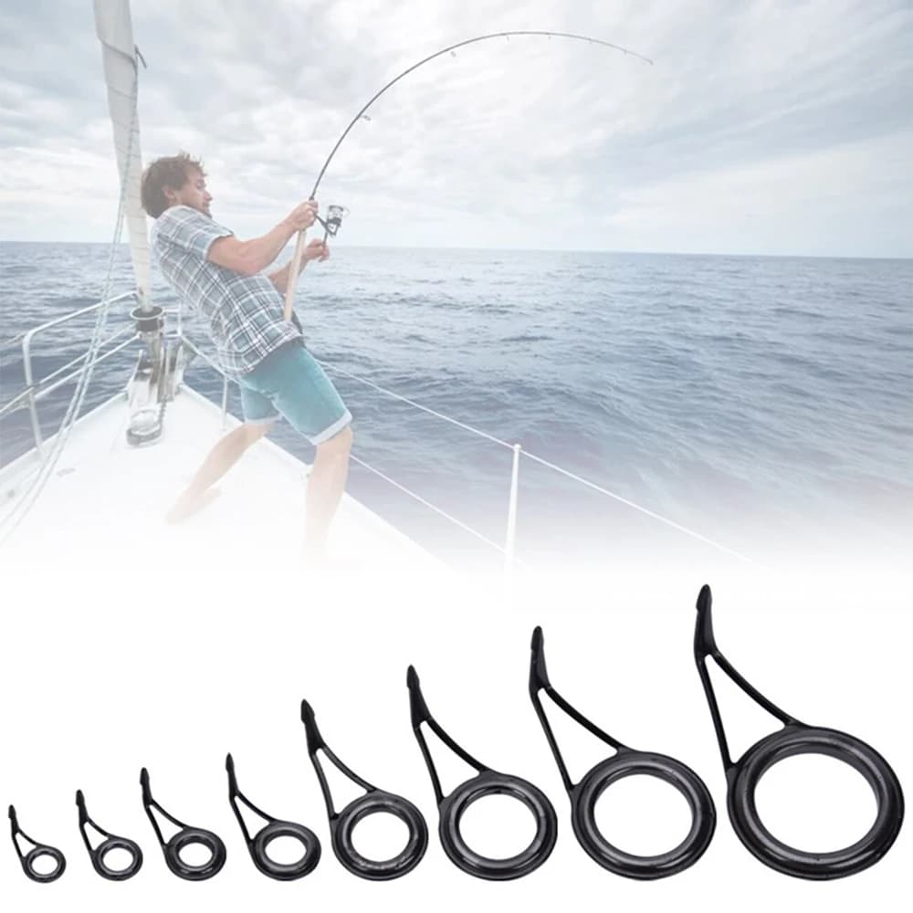 8 Size Fishing Accessories Repair Kit Set Eye Guide Fishing Pole Circle Ring Fishing Rod Guide Tip Wire Loop