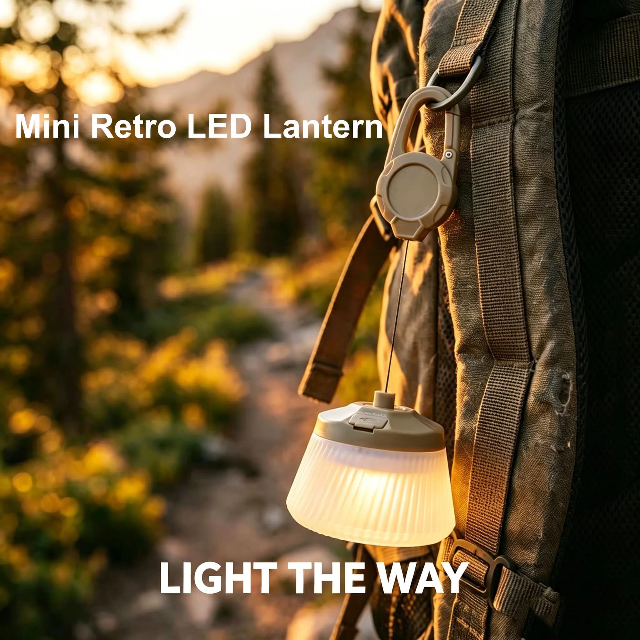 Mini Retro Reel Camping Lantern Rechargeable Outdoor LED Camping Light 2 Colors Ambient Lighting For Yard Hiking Emergency