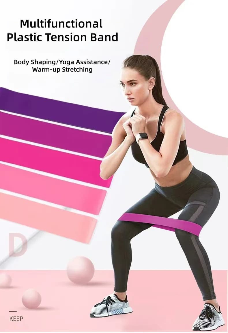 Fascia di resistenza multifunzionale per yoga, fitness, cerchio per tirare, fascia elastica per l'allenamento di esercizi di danza del culo e della schiena della gamba