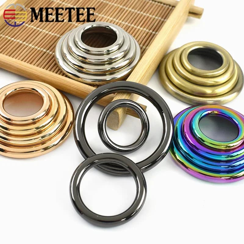 5/10 Pezzi Anelli a O in Metallo 15-50mm, Fibbie Rotonde Senza Saldatura per Portachiavi, Cinghie per Borse, Collari per Cani, Accessori per Borse