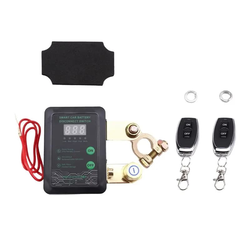 Interruttore di disconnessione batteria 12V/24V 240A con controllo remoto digitale, interruttore automatico di spegnimento per auto e barca, nero
