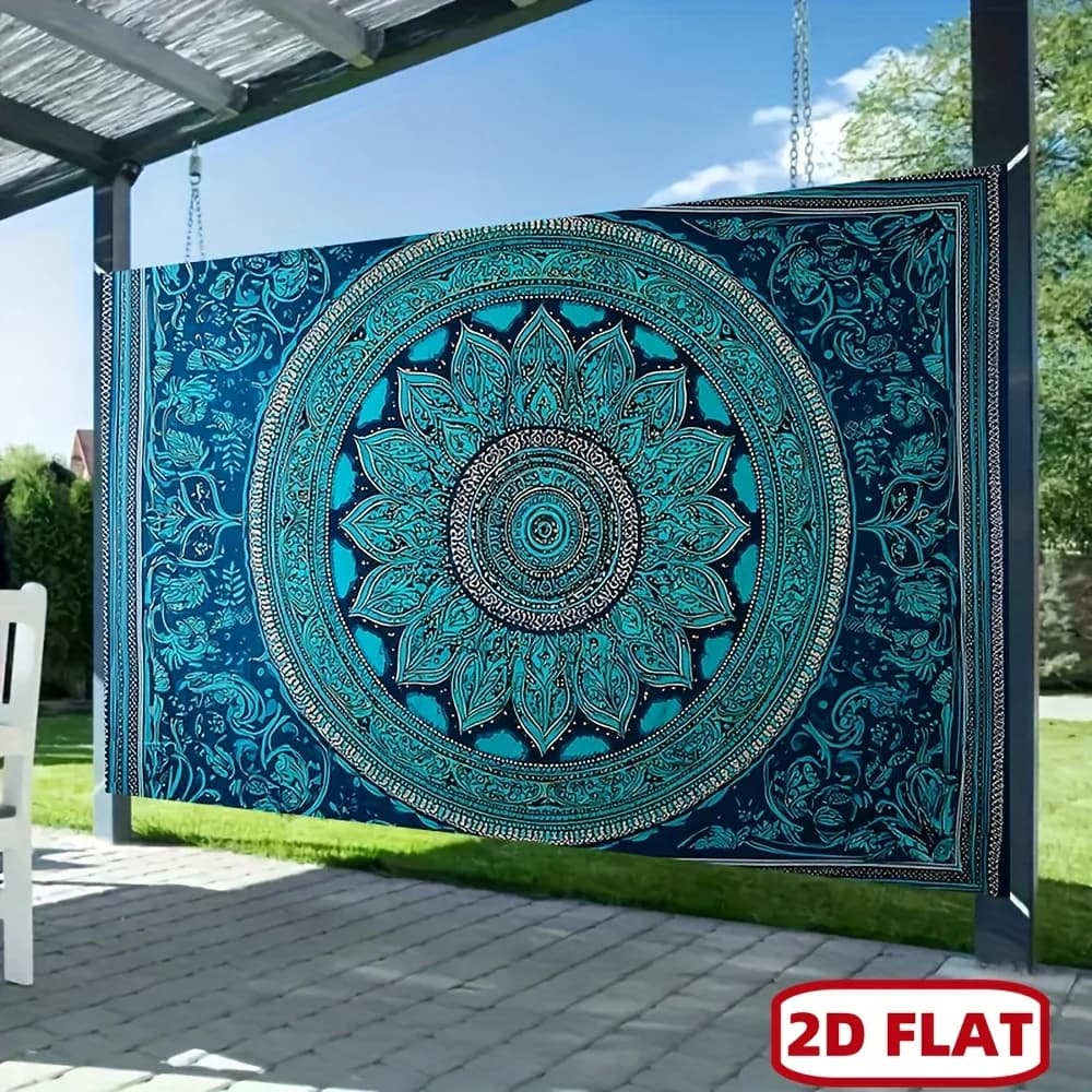 Large Boho Mandala Tapestry Wall Hanging Blue Turquoise Spiritual Ethnic Bohemian Decor for Living Room Palace Art