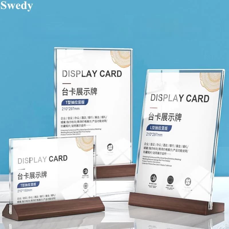 5 Pieces A6 10x15cm Acrylic Sign Holder Display Stand Price Label Tags Menu Paper Flyer Holder Photo Picture Poster Frame