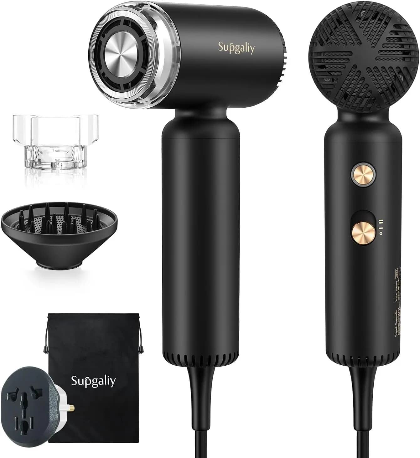 Double Voltage Travel Hairdryer, High Speed Ionic Mini Phon with Diffuser, Lightweight and Laptop for Women