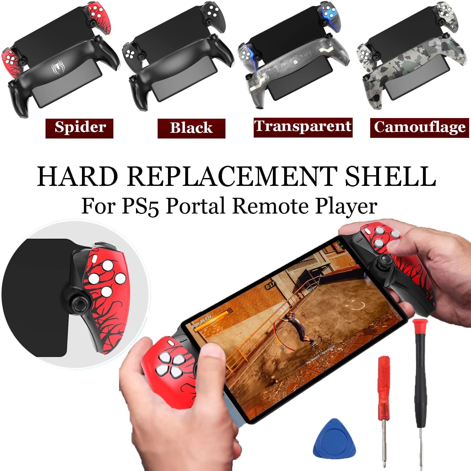 Guscio di Ricambio per PS5 Portal: Cover Anteriore, Pannelli Posteriori e Accessori Protettivi Staccabili per DIY