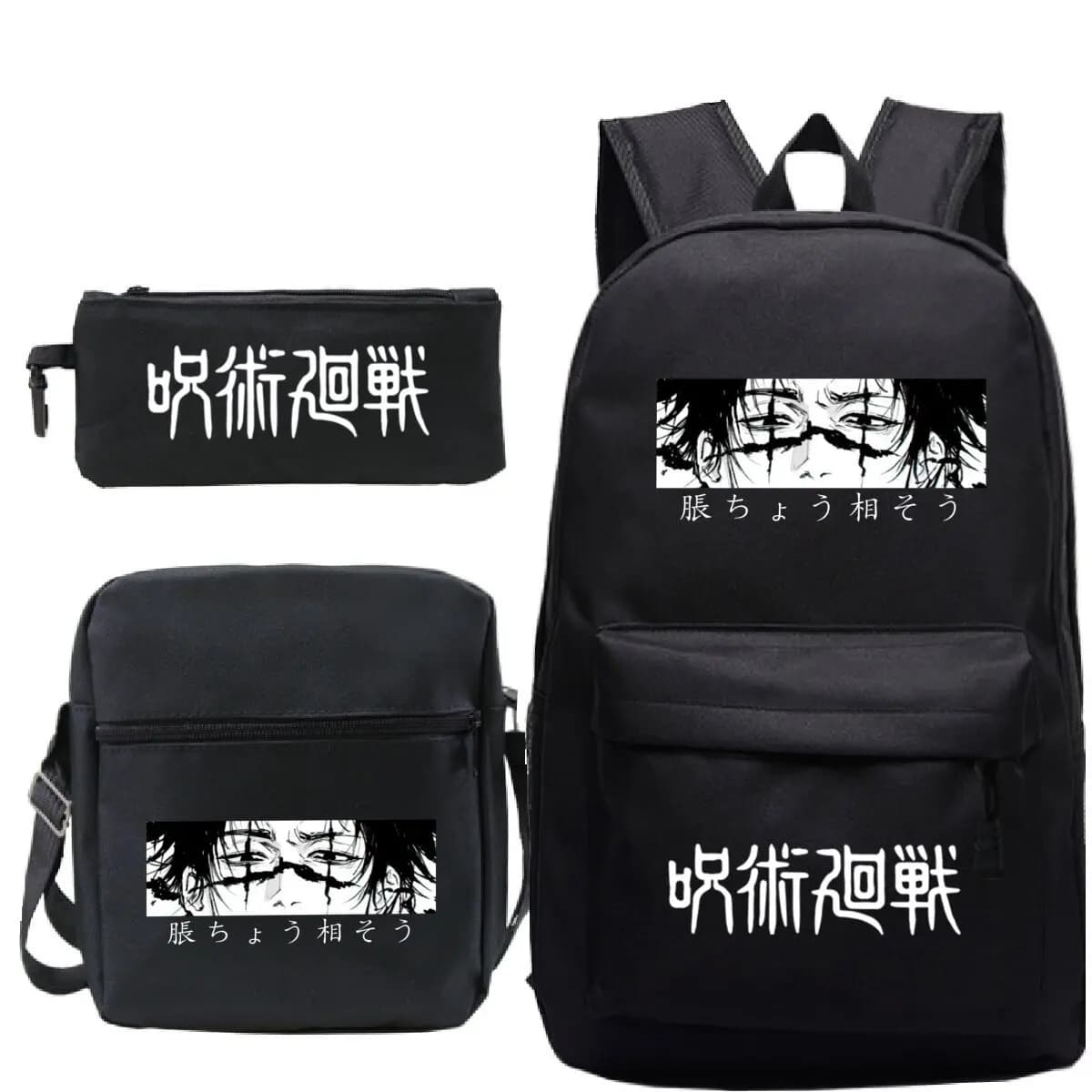 Anime Jujutsu Kaisen 3Pcs Set Girls Boys Backpacks Cartoon Satoru Gojo Schoolbag Manga Bagpack With Shoulder Bags Pencil Case