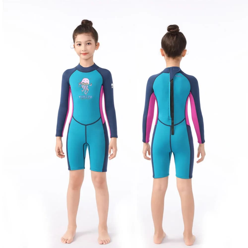 2.5mm neoprene Mute for Kids Girls Full Costume Hot Long Sleeve Water Sports Surf Snorkeling Swimwear