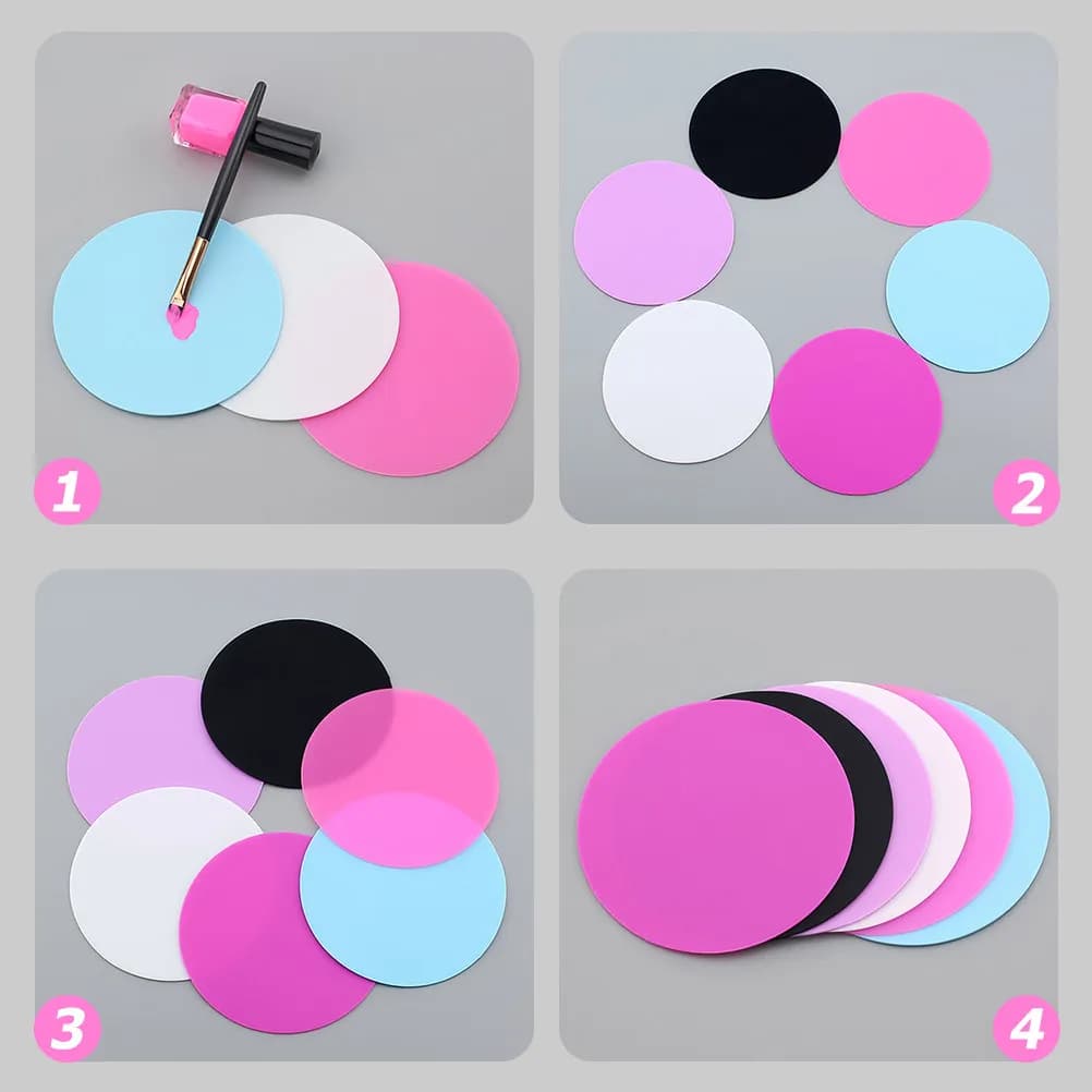 Set of 6 Professional Gyms for Mixing Acrylic and Gel Nail Polish, Manicure Tool, Painting Palettes, Nail Art Supplies