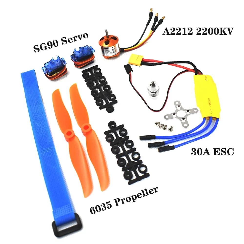 XXD A2212 2212 2200KV motore Brushless HW 30A ESC e 6035 elica SG90 9G Micro Servo per elicottero aereo ad ala fissa RC